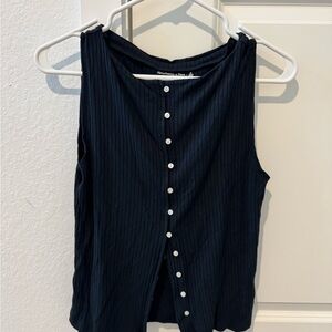 Abercrombie & Fitch black Sleeveless Ribbed top